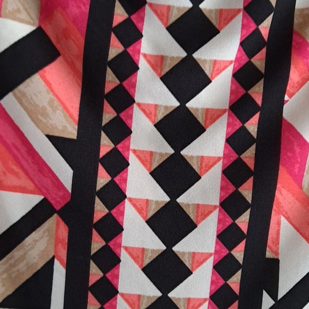 Ladies geometric print polyester dress size 14 - Picture 6 of 9